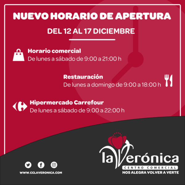 Horario Apertura, Centro Comercial La Verónica