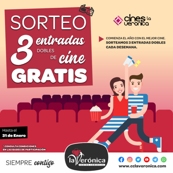 Sorteo 3 entradas doble gratis, Cines la Verónica, Antequera