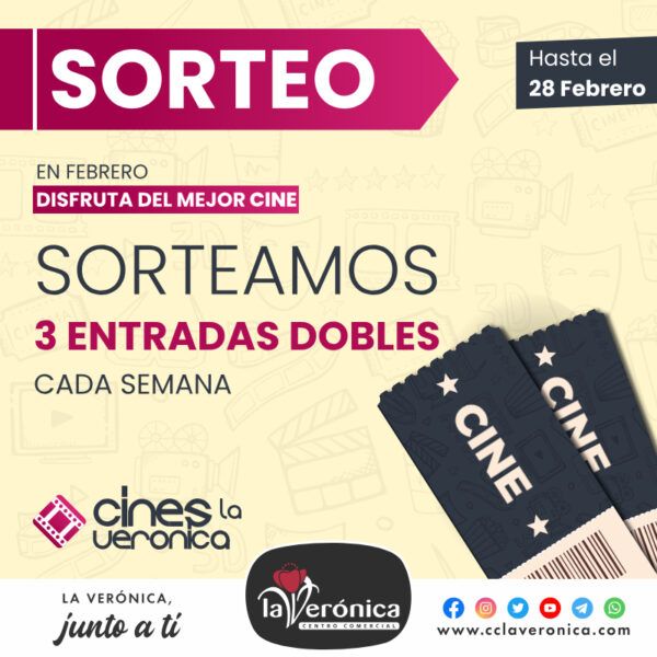 Sorteo 3 entradas doble gratis, Cines la Verónica, Antequera